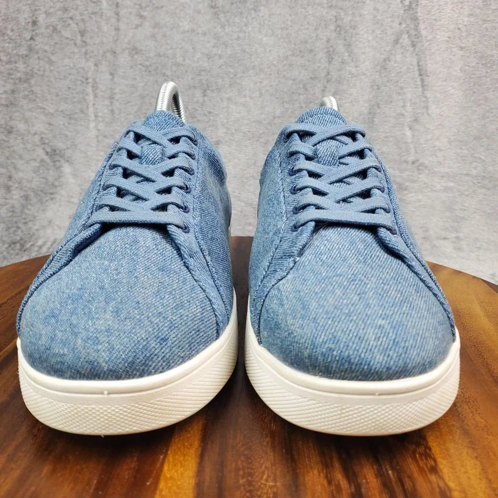 Fitflop Shoes Women's 9 Blue Denim Rally Low Top Lace Up Athletic Sneakers_2